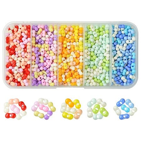 90G 5 Colors Opaque Baking Paint Glass Seed Beads SEED-YW0002-81-1