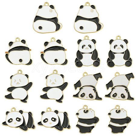 14Pcs 7 Styles Alloy Enamel Pendants FIND-FS0001-98-1