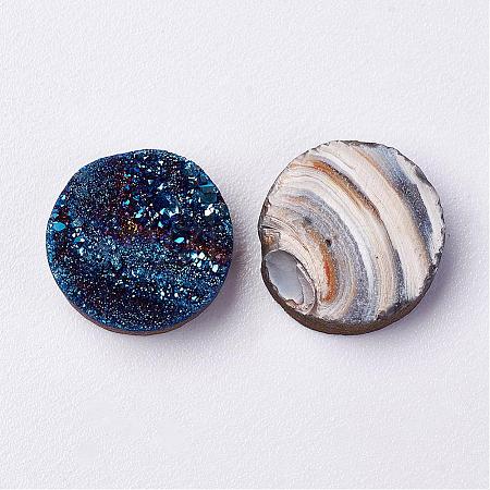 Electroplated Natural Druzy Agate Cabochons G-F389-B06-1