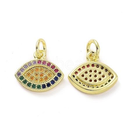 Brass Micro Pave Colorful Cubic Zirconia Charms KK-E068-VF081-1