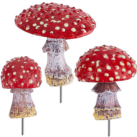 Resin Miniature Luminous Mushroom Ornaments AJEW-WH0326-72-1