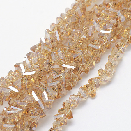 Electroplate Glass Beads Strands EGLA-J143-B-PL03-1