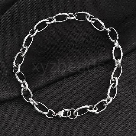 Tarnish Resistant Fashionable 304 Stainless Steel Engraved Vine Mother-son Chain Bracelets STAS-A028-B101P-1