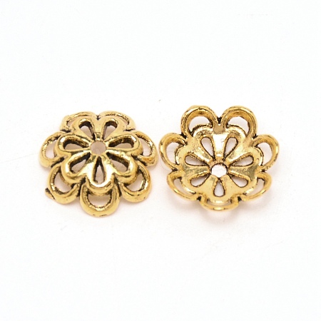 Multi-Petal Tibetan Style Alloy Bead Caps FIND-WH0100-34C-AG-1