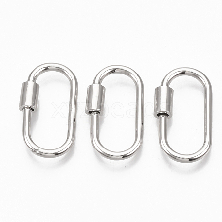 Brass Screw Carabiner Lock Charms KK-T047-07P-1