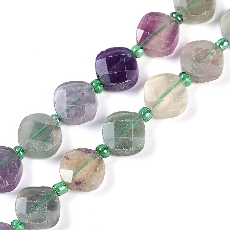 Natural Colorful Fluorite Beads Strands G-G182-A02-01-1