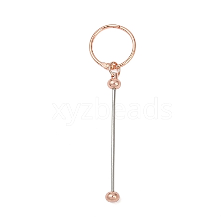 Iron Bar Beadable Keychain Clasps AJEW-R004-02RG-1