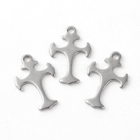 304 Stainless Steel Tiny Cross Charms STAS-F192-078P-1