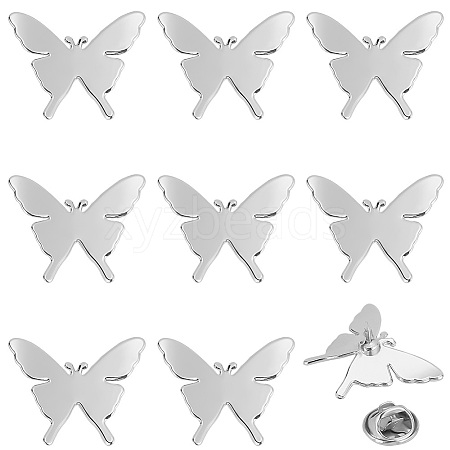 10 Sets Alloy Butterfly Lapel Pin Brooch JEWB-FG0001-12P-1