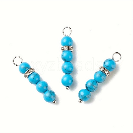 10Pcs Synthetic Turquoise Pendants PALLOY-JF01425-05S-1