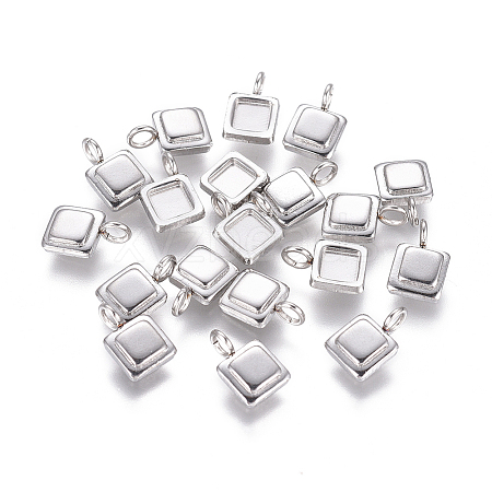 Non-Tarnish 304 Stainless Steel Pendant Cabochon Settings X-STAS-F222-024-1