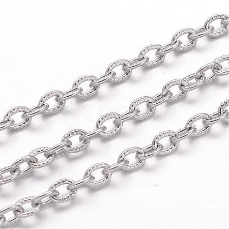 Tarnish Resistant 304 Stainless Steel Cable Chains CHS-K004-06P-0.8mm-1