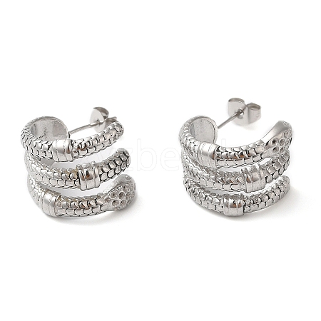 304 Stainless Steel Snake Stud Earing Findings EJEW-K244-32P-1