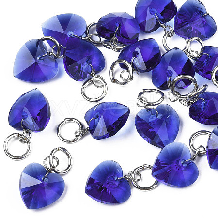Faceted Transparent Glass Charms GLAA-T024-04C-1