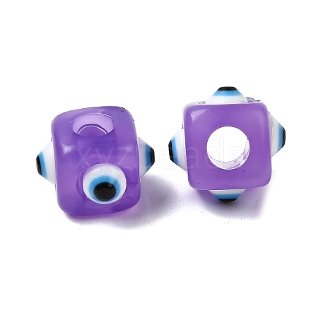 Resin Evil Eye European Beads RESI-A021-16-1
