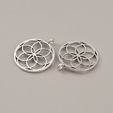 Tibetan Style Zinc Alloy Pendants TIBEP-WH0001-09AS-1