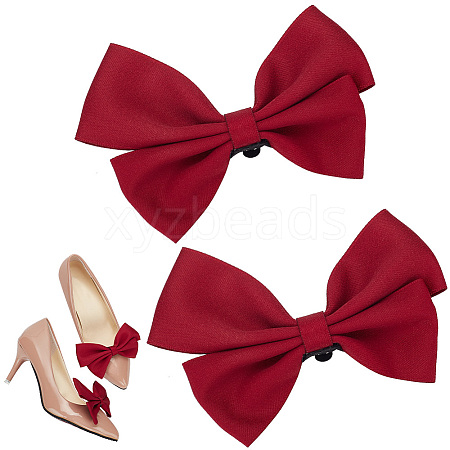 Bowknot Polyester Shoe Decorations FIND-WH0423-93C-1