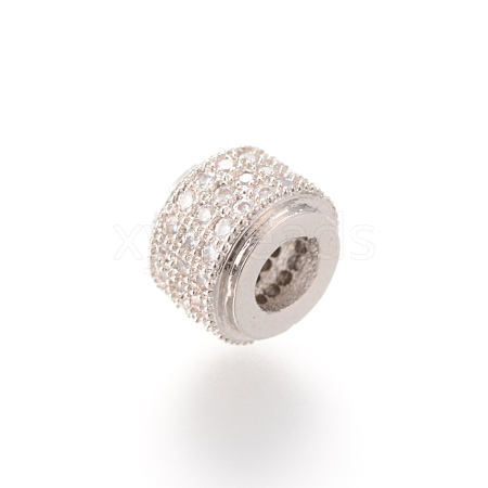 Brass Micro Pave Cubic Zirconia Beads X-ZIRC-S053-YS013-2-1