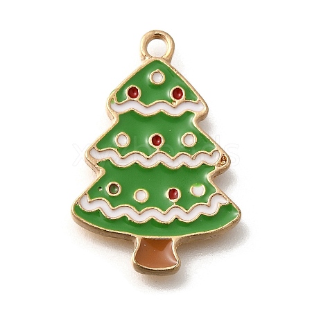 Christmas Theme Alloy Enamel Pendants ENAM-Q509-01KCG-14-1