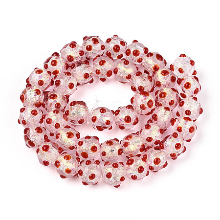 Handmade Foil Lampwork Beads Strands FOIL-T008-02F-1