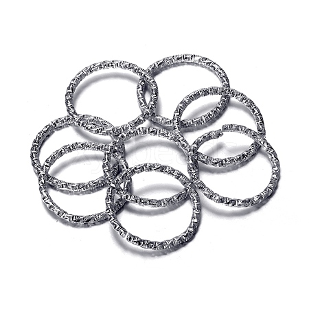 304 Stainless Steel Twisted Open Jump Rings STAS-WH0021-13P-1