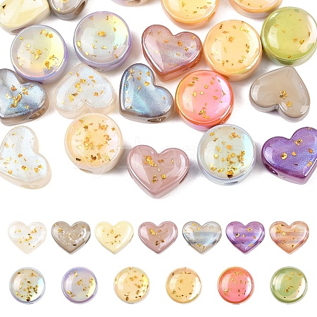 20Pcs 2 Styles Opaque Acrylic European Beads OACR-YW0004-39-1