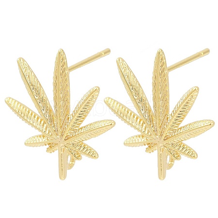 Brass Stud Earring Findings KK-Z099-04G-01-1