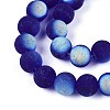 Frosted Transparent Glass Beads Strands GLAA-T032-T8mm-MBB15-3