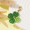 Clover Glass Beaded Pendant Decorations HJEW-TA00034-3