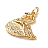 Rack Plating Brass Micro Pave Cubic Zirconia Pendants KK-K377-31G-2