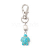 Tortoise Synthetic Turquoise and Natural Howlite & Lava Rock & Flower Amazonite Round Beaded Pendant Decoration HJEW-JM02295-3