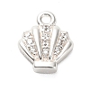 925 Sterling Silver Micro Pave Clear Cubic Zirconia Shell Shaped Charms STER-U009-09S-01-1