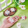 4Pcs Cloth Flower Pendants PALLOY-TAC0256-5