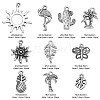 100Pcs 10 Styles Tibetan Style Alloy Pendants TIBEP-CJ0001-95-2