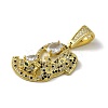 Rack Plating Brass Micro Pave Cubic Zirconia Pendants KK-A210-03B-G-3