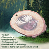 CREATCABIN 1 Set Flat Round & 3D Elk Pattern Wooden Pendant Decorations HJEW-CN0001-16-4