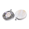 Natural Shell Polymer Clay Rhinestone Pendants KK-F868-20P-02-2