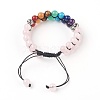 Chakra Natural Rose Quartz Braided Bead Bracelets BJEW-O164-A07-1