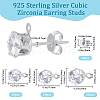 30Pcs 3 Styles Clear Cubic Zirconia Stud Earring Findings EJEW-BBC0001-28-2