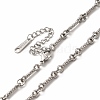 304 Stainless Steel Twist Bar Link Chain Necklace for Women NJEW-E081-05P-2