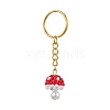 Glass Seed Beads Mushroom Keychain KEYC-MZ00021-03-1