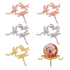 6Pcs 3 Colors Zinc Alloy Crystal Ball Holder AJEW-NB0008-40-1