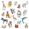 WADORN 18Pcs 18 Style Cartoon Style Non Woven Clothin Animal Embroidered Cloth Patches DIY-WR0003-95-1