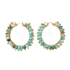 Natural Agate Beaded Hoop Earrings EJEW-JE04847-04-3