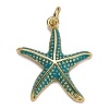 Brass Enamel Pendants KK-B029-03G-2