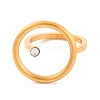 Ion Plating(IP) 304 Stainless Steel Rhinestone Hollow Ring Open Cuff Finger Rings for Women RJEW-S414-21B-G-2