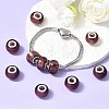 Handmade Silver Foil Glass European Beads LPDL-R008-02-4