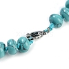 Synthetic Turquoise Rondelle Graduated Beaded Necklaces for Women Men NJEW-K388-02Q-3