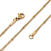 1.2MM 304 Stainless Steel Rondelle Bead Round Snake Chain Necklaces NJEW-K291-03G-4