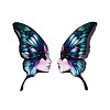 Epoxy Resin Butterfly Wings with Lady Face Cabochons RESI-N045-05B-1